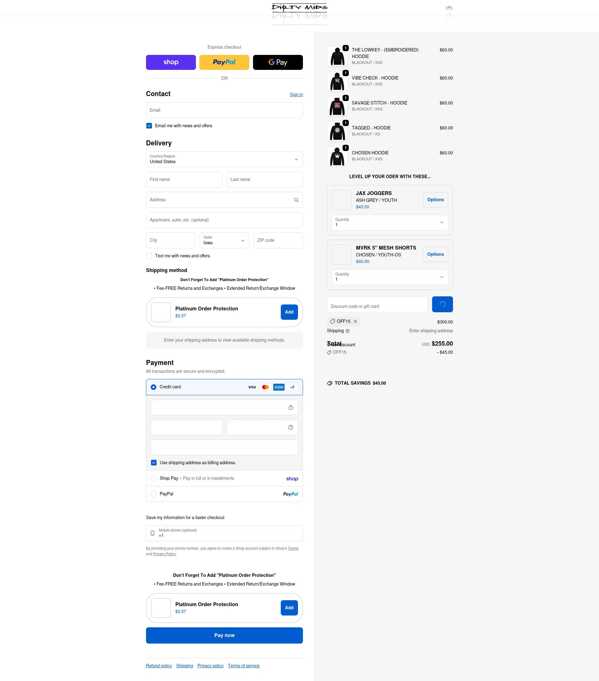 Dirty Mids checkout page showing Dirty Mids coupon code box | Screenshot taken by SimplyCodes community member on Feb 18, 2026