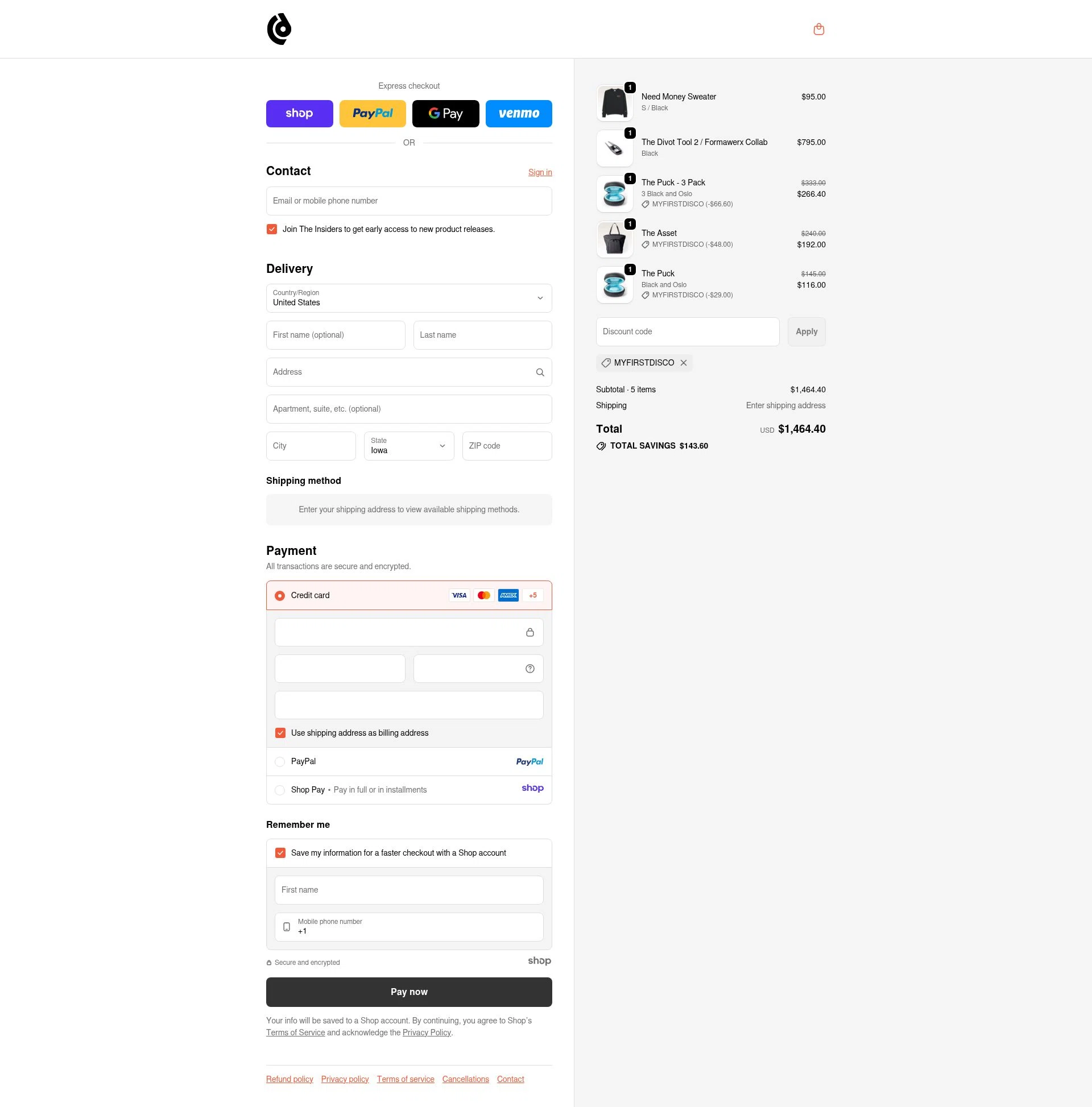 Discommon Goods checkout page showing Discommon Goods promo code box | Screenshot taken by SimplyCodes community member on Dec 5, 2025