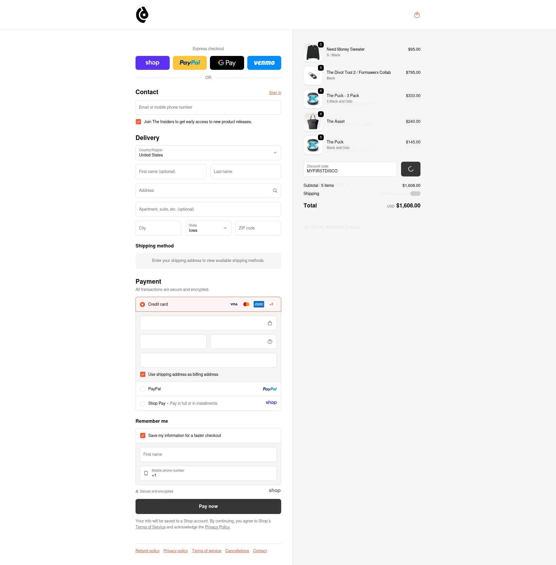 Discommon Goods checkout page showing Discommon Goods promo code box | Screenshot taken by SimplyCodes community member on Dec 17, 2025