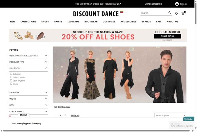 Discount Dance Supply checkout page showing Discount Dance Supply promo code box | Screenshot taken by SimplyCodes community member on Sep 3, 2025