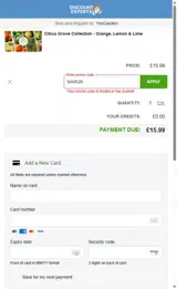 SAVE20 coupon verification screenshot