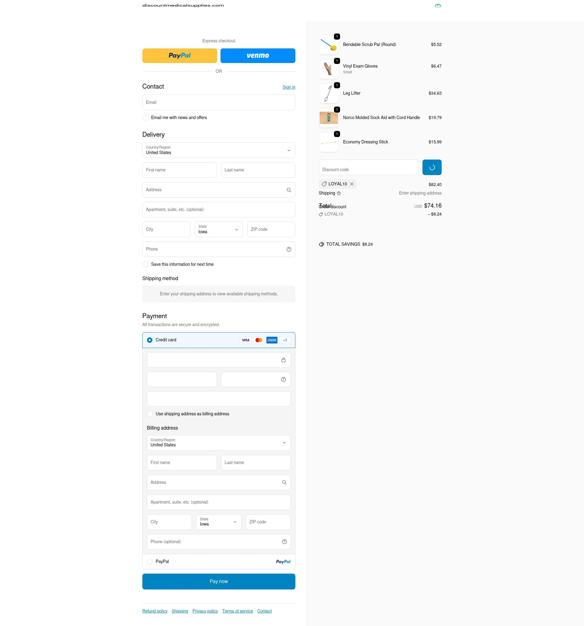 Discount Medical Supplies checkout page showing Discount Medical Supplies discount code box | Screenshot taken by SimplyCodes community member on Dec 31, 2025