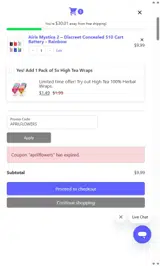 Discount Vape Pen coupon verification screenshot