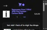 Discount Vape Pen coupon verification screenshot