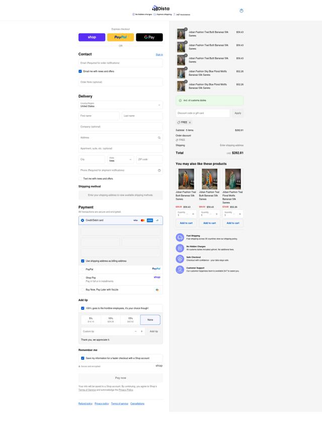 Distacart checkout page showing Distacart coupon code box | Screenshot taken by SimplyCodes community member on Sep 15, 2025