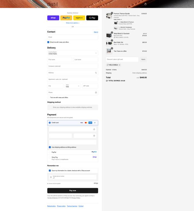 Distil Union checkout page showing Distil Union promo code box | Screenshot taken by SimplyCodes community member on Sep 15, 2025