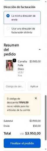 FINAL80 coupon verification screenshot