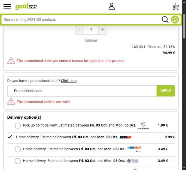 Diveinn checkout page showing Diveinn promo code box | Screenshot taken by SimplyCodes community member on Oct 2, 2025