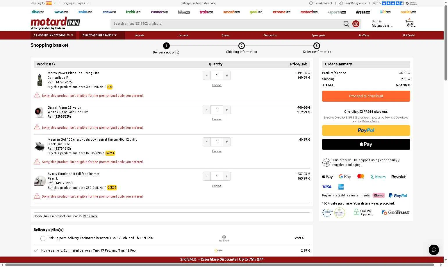 Diveinn checkout page showing Diveinn promo code box | Screenshot taken by SimplyCodes community member on Feb 3, 2026