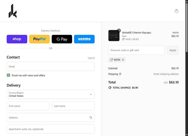 Divinikey checkout page showing Divinikey discount code box | Screenshot taken by SimplyCodes community member on Aug 29, 2025