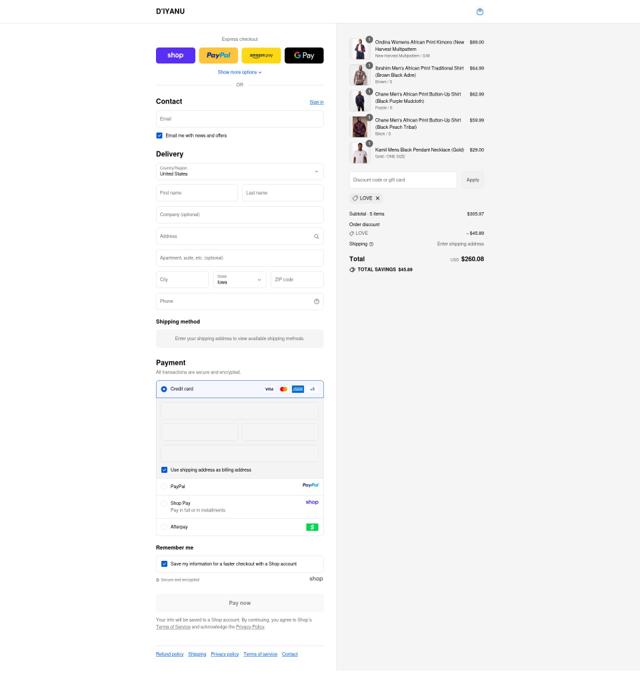 D'iyanu checkout page showing D'iyanu coupon code box | Screenshot taken by SimplyCodes community member on Sep 14, 2025