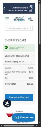 D&J Sports coupon verification screenshot