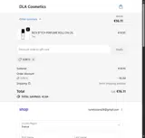 DLA Cosmetics coupon verification screenshot
