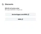KRIS coupon verification screenshot