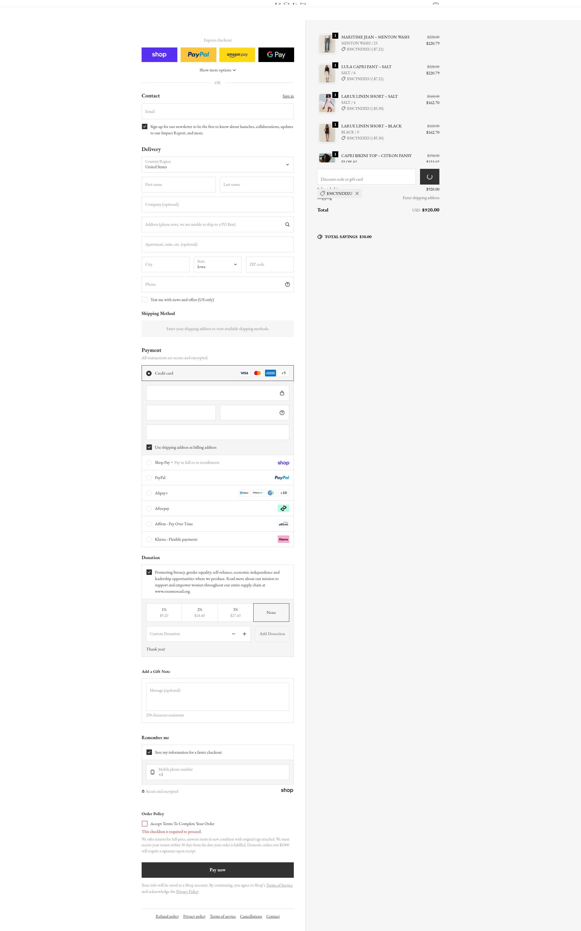 Dôen checkout page showing Dôen promo code box | Screenshot taken by SimplyCodes community member on Jan 27, 2026