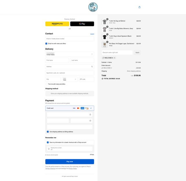 Dog Is Good checkout page showing Dog Is Good promo code box | Screenshot taken by SimplyCodes community member on Aug 21, 2025