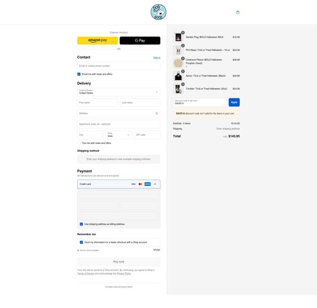 Dog Is Good checkout page showing Dog Is Good promo code box | Screenshot taken by SimplyCodes community member on Sep 15, 2025