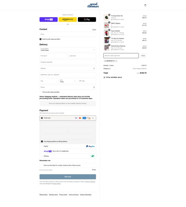 Dog Threads checkout page showing Dog Threads promo code box | Screenshot taken by SimplyCodes community member on Jun 14, 2025
