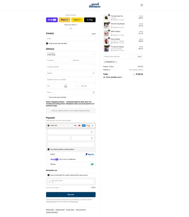 Dog Threads checkout page showing Dog Threads promo code box | Screenshot taken by SimplyCodes community member on Jul 16, 2025