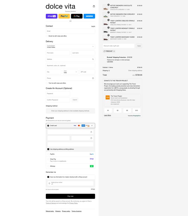 Dolce Vita checkout page showing Dolce Vita discount code box | Screenshot taken by SimplyCodes community member on Aug 26, 2025