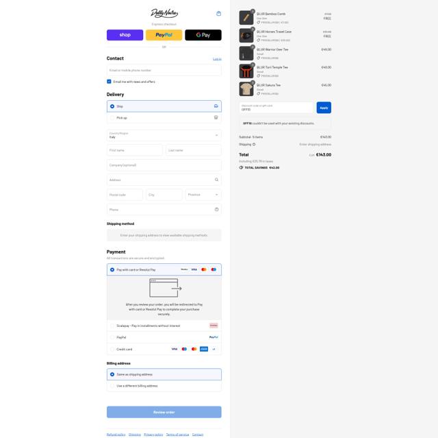 Dolly Noire checkout page showing Dolly Noire discount code box | Screenshot taken by SimplyCodes community member on Sep 9, 2025