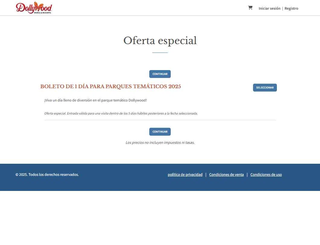 Dollywood Parks & Resorts checkout page showing Dollywood Parks & Resorts promo code box | Screenshot taken by SimplyCodes community member on Dec 21, 2025