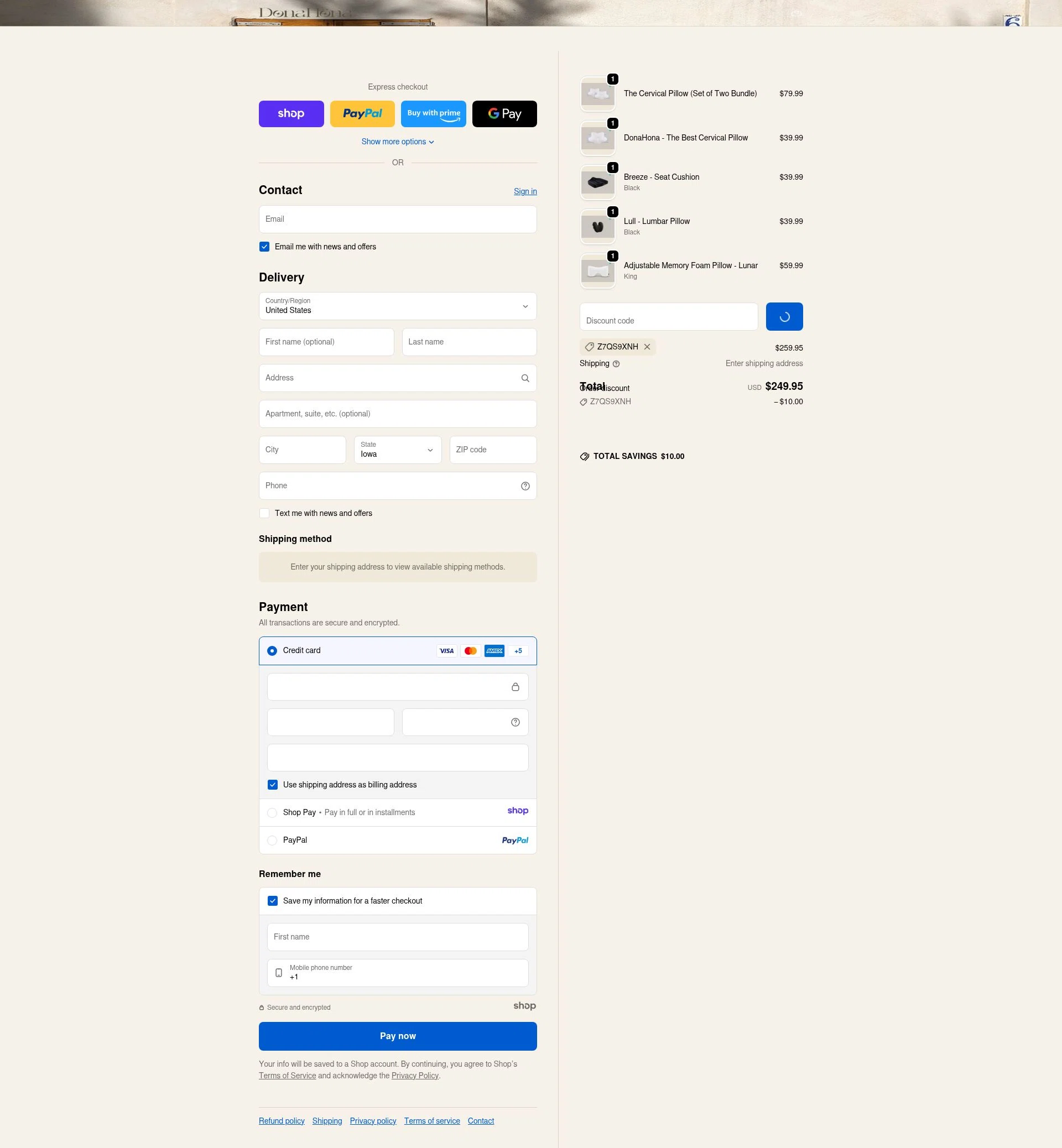 DonaHöna checkout page showing DonaHöna promo code box | Screenshot taken by SimplyCodes community member on Dec 31, 2025