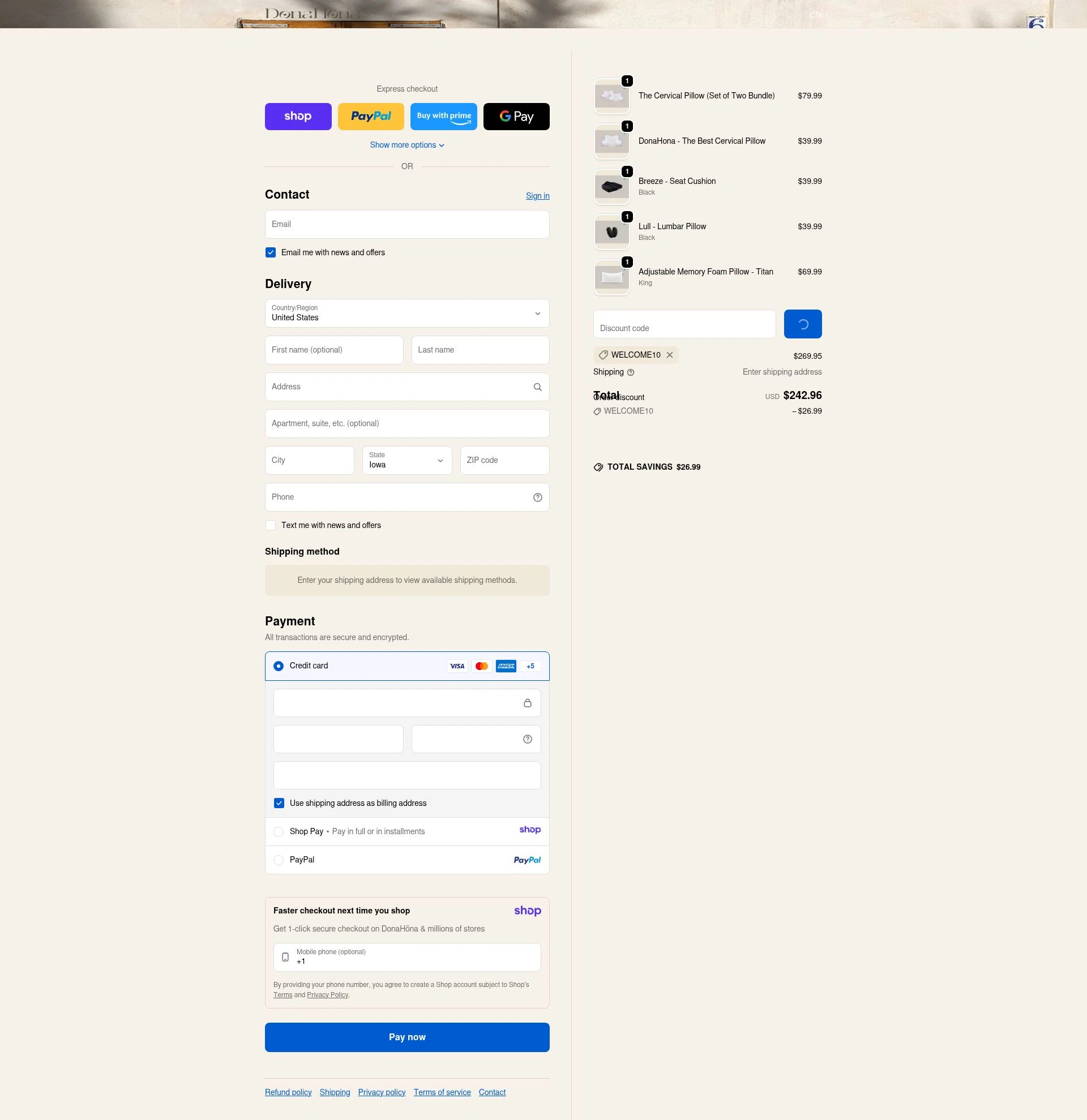DonaHöna checkout page showing DonaHöna promo code box | Screenshot taken by SimplyCodes community member on Jan 10, 2026