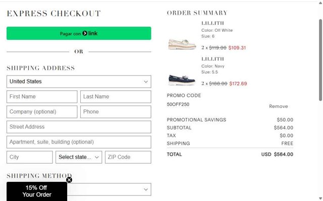 Donald Pliner checkout page showing Donald Pliner coupon code box | Screenshot taken by SimplyCodes community member on Jul 31, 2025