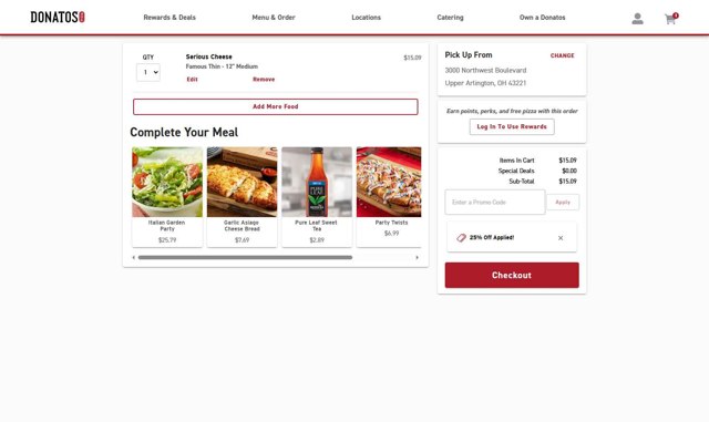 Donatos Pizza Promo Codes (2 Verified) - 20% Off Jul 2025