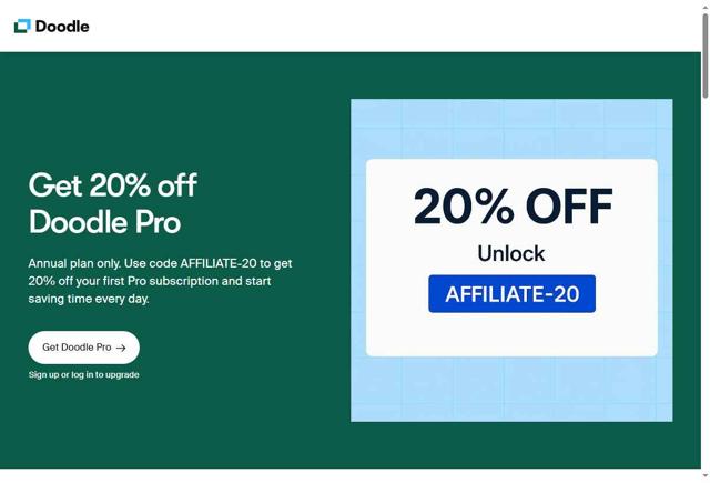 Doodle checkout page showing Doodle promo code box | Screenshot taken by SimplyCodes community member on Sep 12, 2025