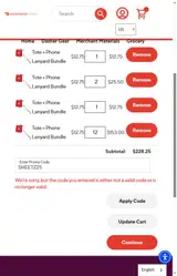 SHEETZ25 coupon verification screenshot