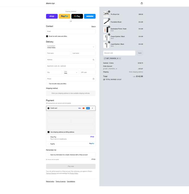 DOORS. checkout page showing DOORS. promo code box | Screenshot taken by SimplyCodes community member on Sep 15, 2025
