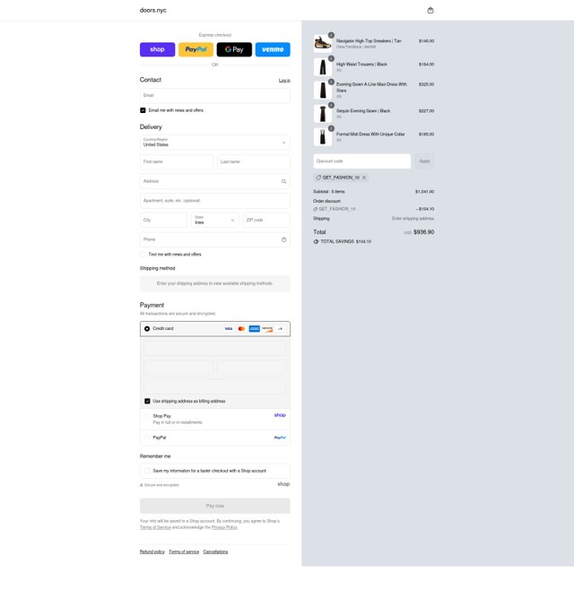 DOORS. checkout page showing DOORS. promo code box | Screenshot taken by SimplyCodes community member on Aug 29, 2025