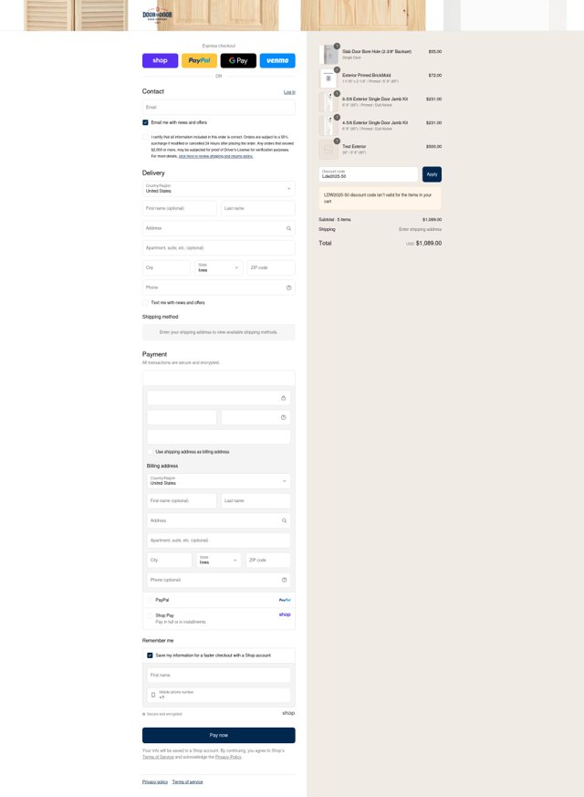 Door to Door checkout page showing Door to Door discount code box | Screenshot taken by SimplyCodes community member on Sep 1, 2025