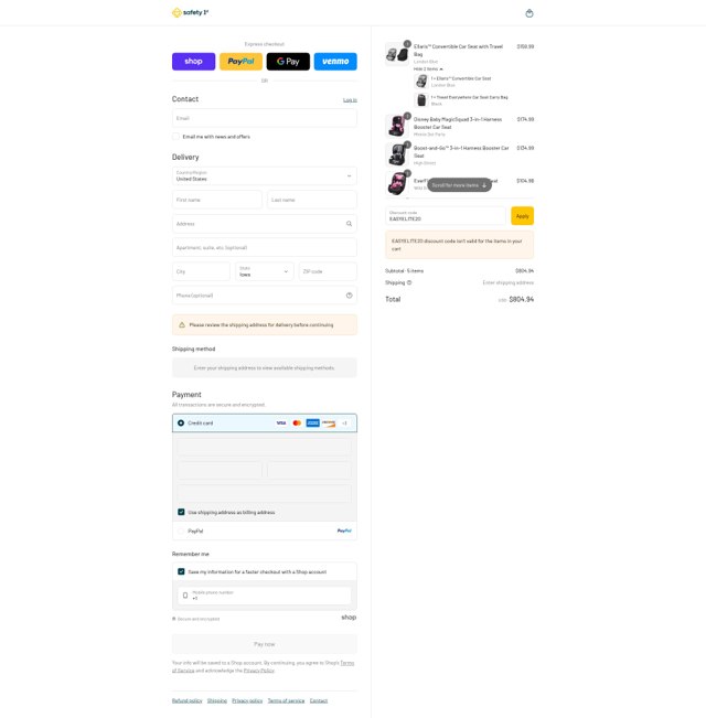 Dorel Juvenile Shop checkout page showing Dorel Juvenile Shop promo code box | Screenshot taken by SimplyCodes community member on Sep 3, 2025