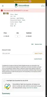 DESIGNER15 coupon verification screenshot