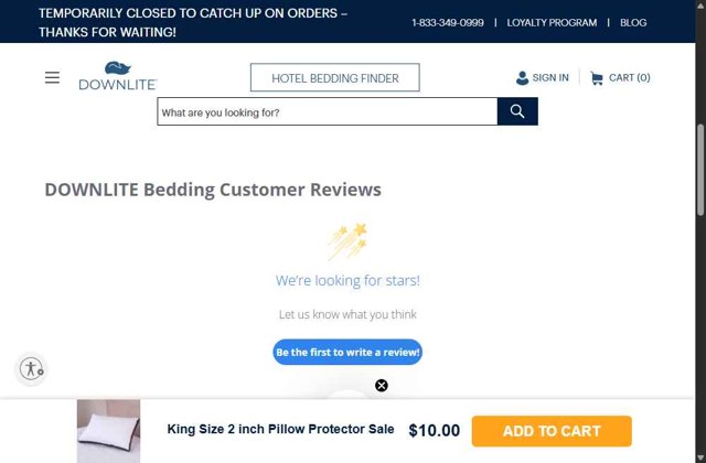 Downlite Bedding checkout page showing Downlite Bedding promo code box | Screenshot taken by SimplyCodes community member on Jul 29, 2025