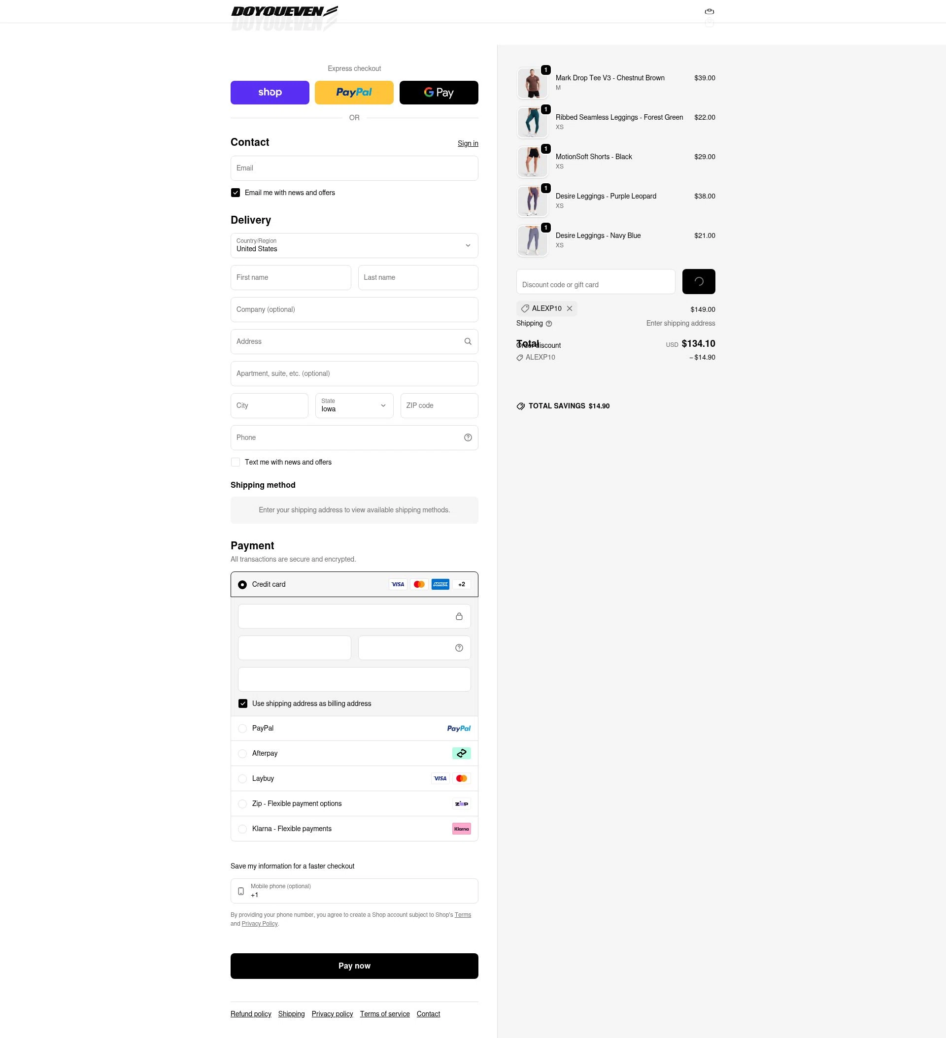 Doyoueven checkout page showing Doyoueven discount code box | Screenshot taken by SimplyCodes community member on Feb 7, 2026