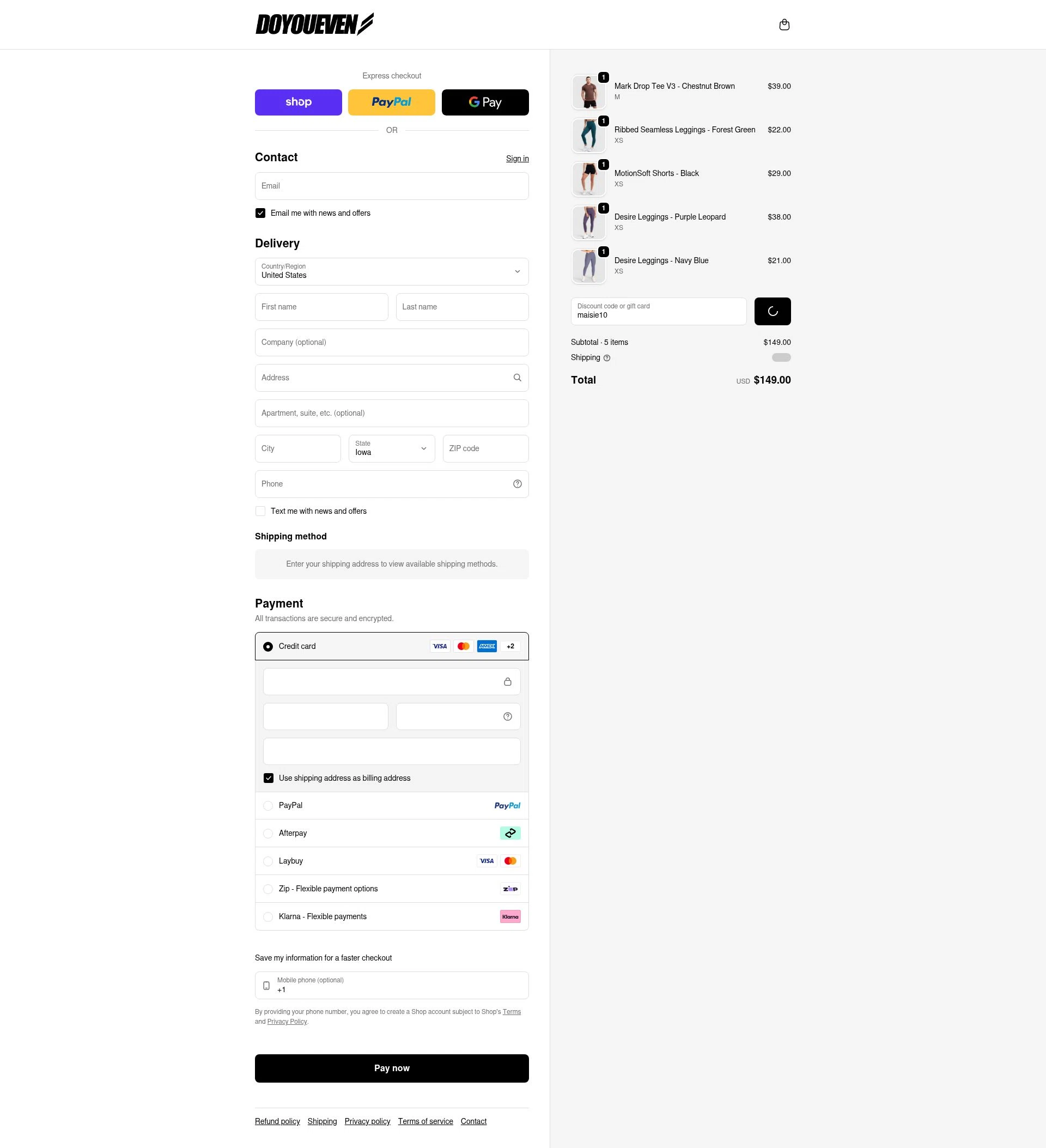 Doyoueven checkout page showing Doyoueven discount code box | Screenshot taken by SimplyCodes community member on Feb 7, 2026