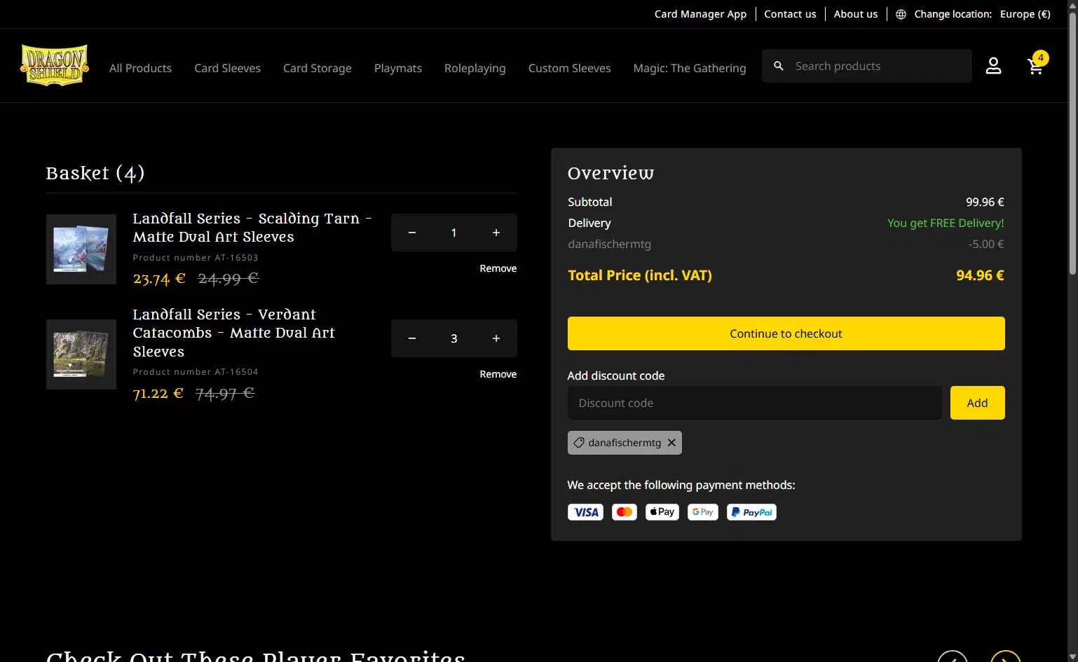 Dragon Shield checkout page showing Dragon Shield discount code box | Screenshot taken by SimplyCodes community member on Jan 28, 2026