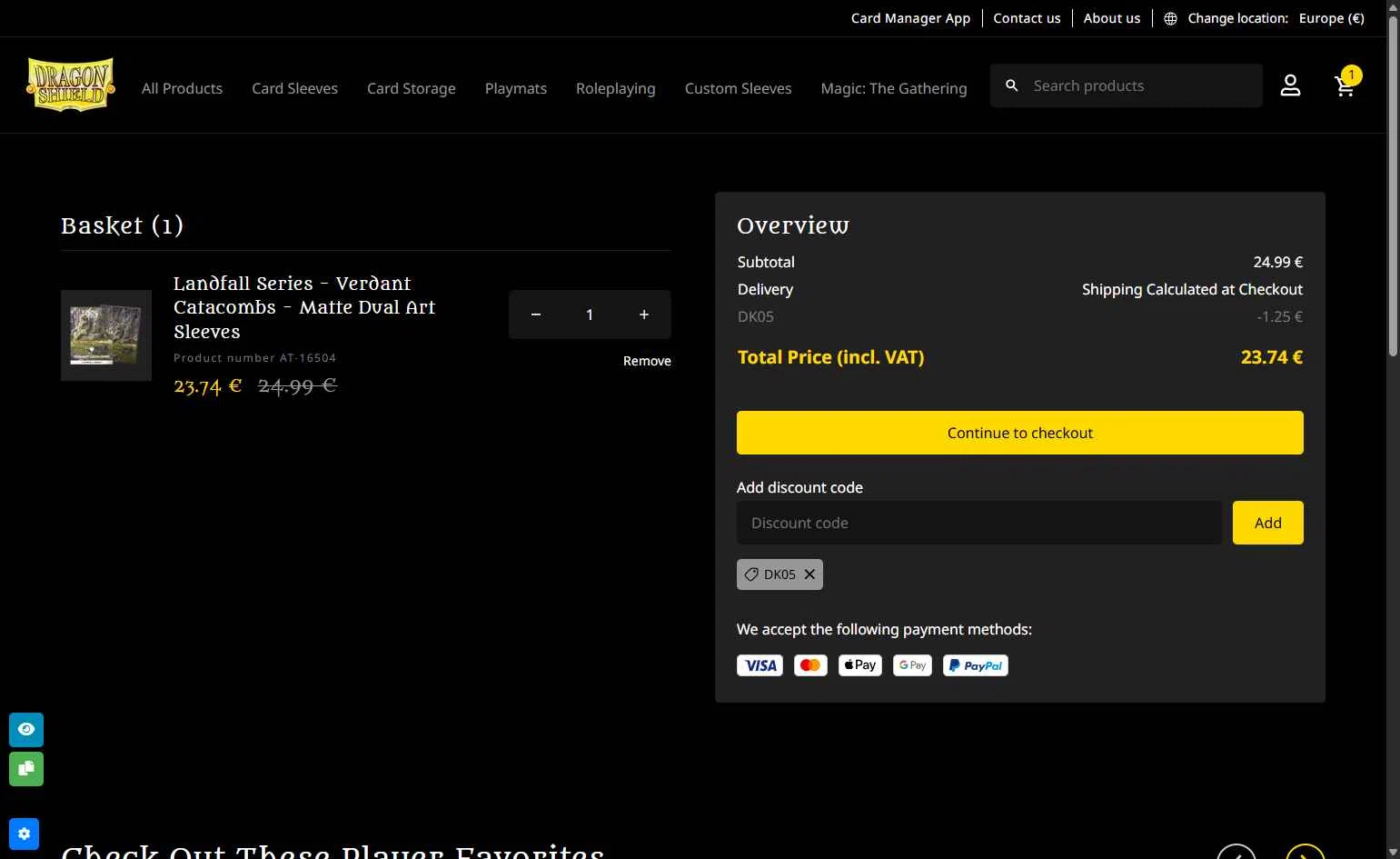 Dragon Shield checkout page showing Dragon Shield discount code box | Screenshot taken by SimplyCodes community member on Jan 17, 2026