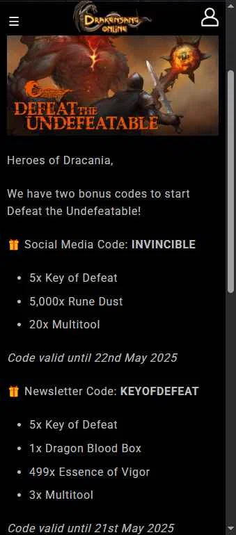 Drakensang checkout page showing Drakensang promo code box | Screenshot taken by SimplyCodes community member on Feb 8, 2026