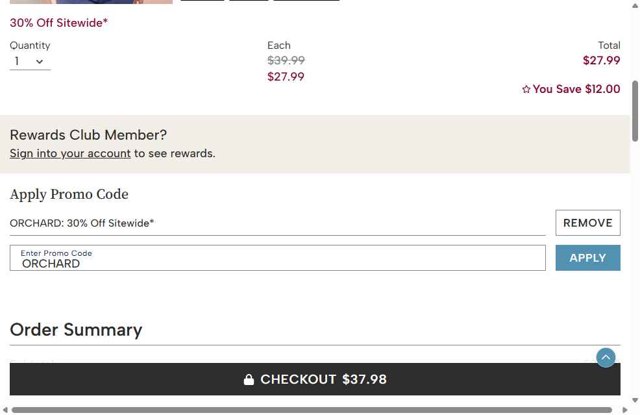 Draper's & Damon's checkout page showing Draper's & Damon's promo code box | Screenshot taken by SimplyCodes community member on May 1, 2025