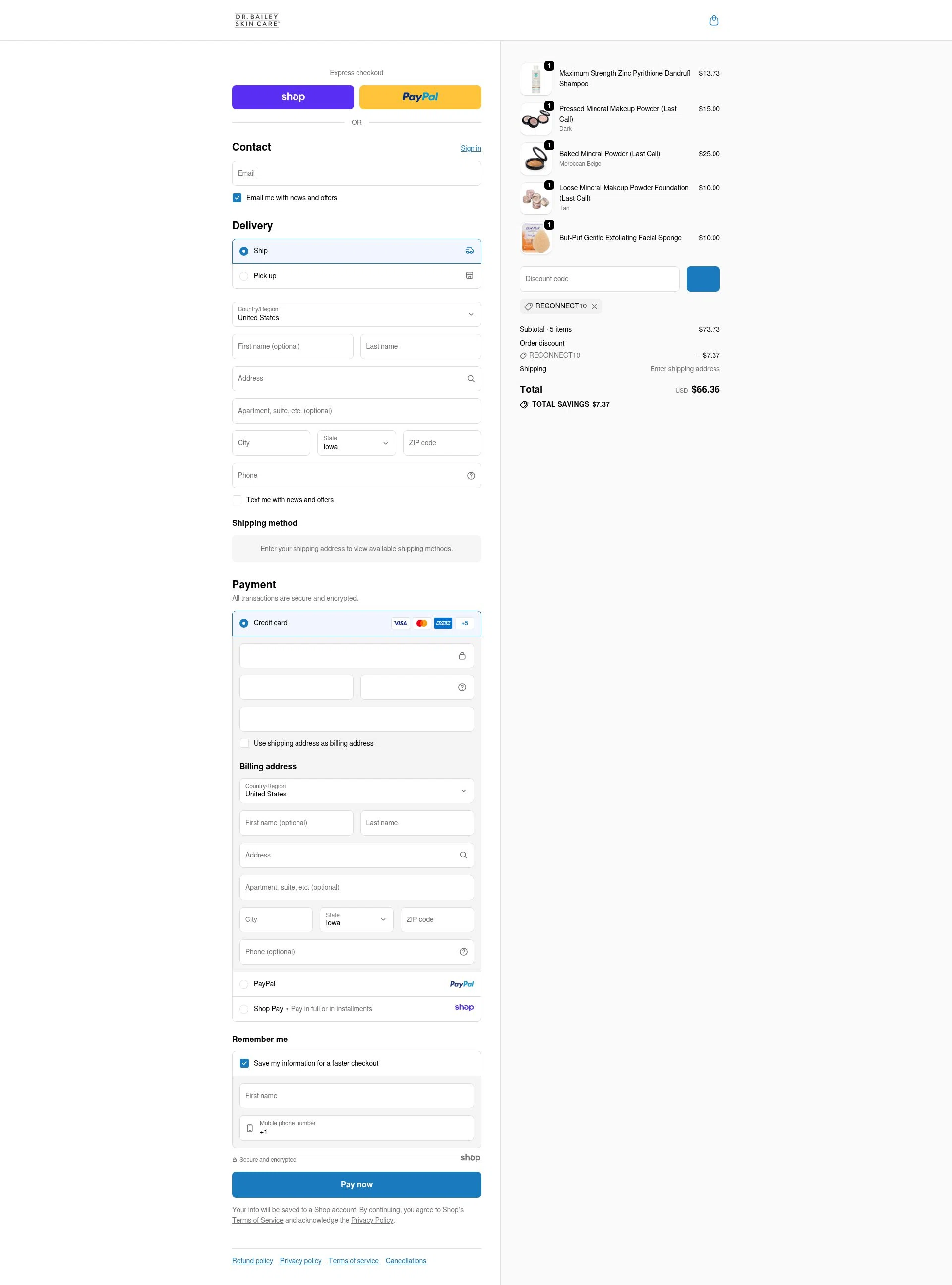 Dr. Cynthia Bailey checkout page showing Dr. Cynthia Bailey coupon code box | Screenshot taken by SimplyCodes community member on Dec 17, 2025