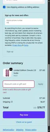 Dreamers & Schemers coupon verification screenshot
