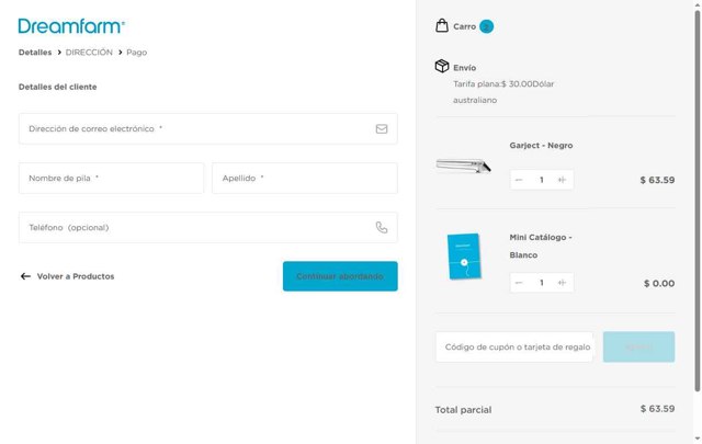 Dreamfarm checkout page showing Dreamfarm coupon code box | Screenshot taken by SimplyCodes community member on Jul 31, 2025