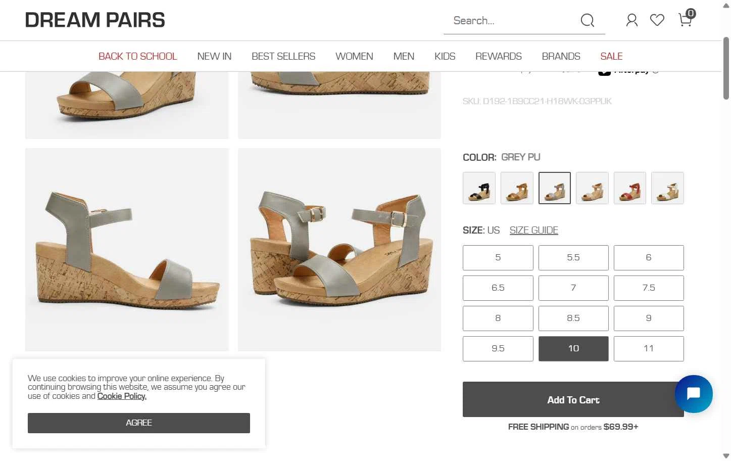Dream Pairs Shoes checkout page showing Dream Pairs Shoes promo code box | Screenshot taken by SimplyCodes community member on Aug 13, 2025