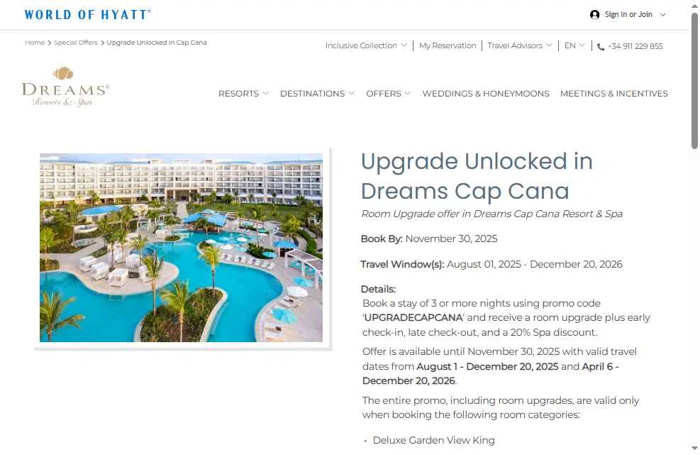 Dreams Resorts & Spas checkout page showing Dreams Resorts & Spas promo code box | Screenshot taken by SimplyCodes community member on Nov 21, 2025
