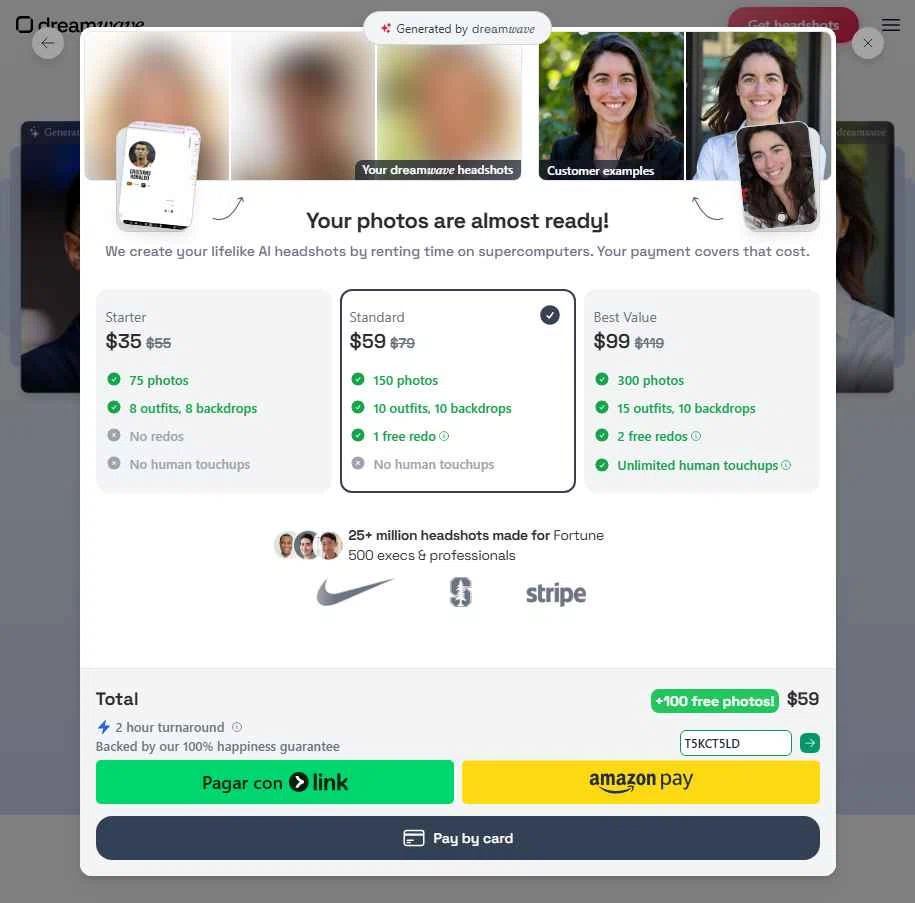 Dreamwave AI checkout page showing Dreamwave AI discount code box | Screenshot taken by SimplyCodes community member on Oct 1, 2025